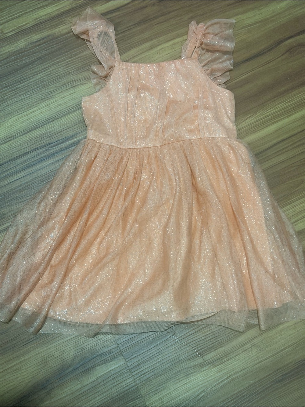 Cat & Jack Peach Glitter Tulle Party Dress